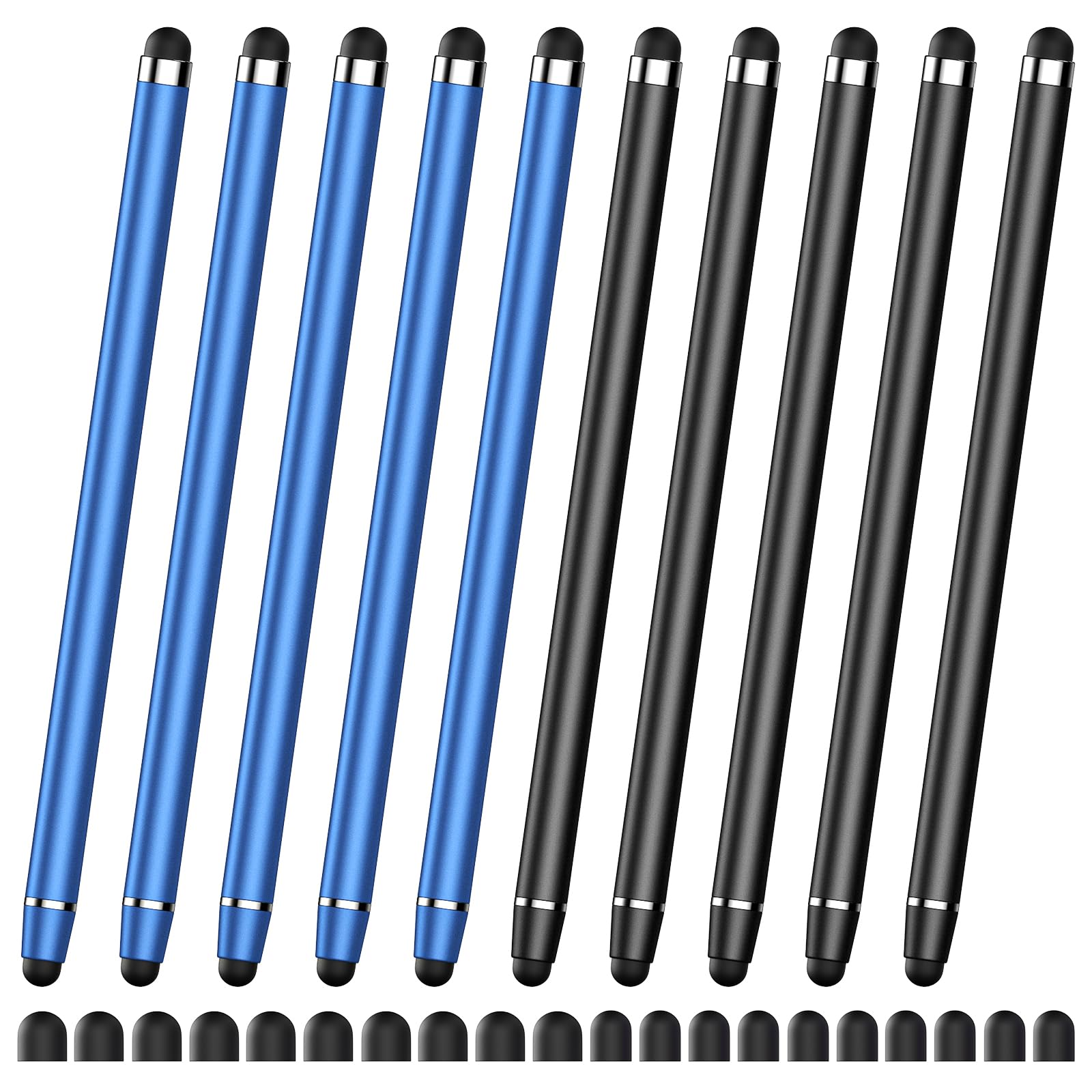 Stylus Pen for Touchscreen,2 in 1 High Precision and Sensitivity Stylus,Stylus Pen for iPad/iPhone/Android/Samsung Smartphone and Tablets,Compatible with Touch Screens(5pcs Black/5pcs Blue)