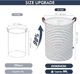 DOKEHOM 24-Inch Freestanding Laundry Hamper with Lid XL Blue Stripe view 3