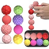 Large Magnetic Sensory Fidget Ball Toy, 8Pcs Silicone Sensory Stress Relief Toys for Adults, Teens with Autism, ADHD, Anxiety, Stocking Stuffers for Women Men Teen Gift (Red and Candy, Large)