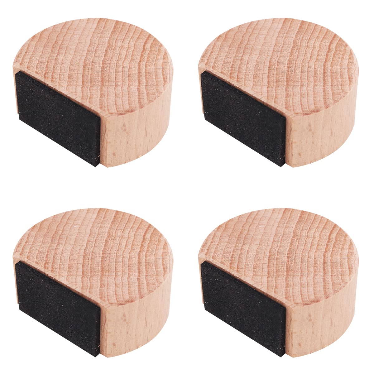 WANGCL 4pcs mute wooden door top door stop bedroom anti-collision free punch round wood door stop