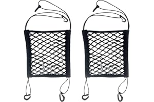 ZMD 2Pcs Upgrade Motorcycle Cargo Net, 11"X9.8" High Elastic Double Layer Bungee Cargo Net Helmet Storage Car Mesh Organizer 