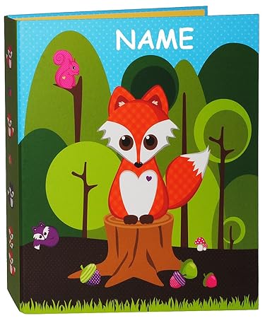 alles-meine.de GmbH Ordner / Ringbuch / Sammelordner - Fuchs & Waldtiere / Pilze - incl. Name - A4 - für Dokumente / 2 Ring & Hebel Ringordner - Schulordner Büro - Tiere des ..