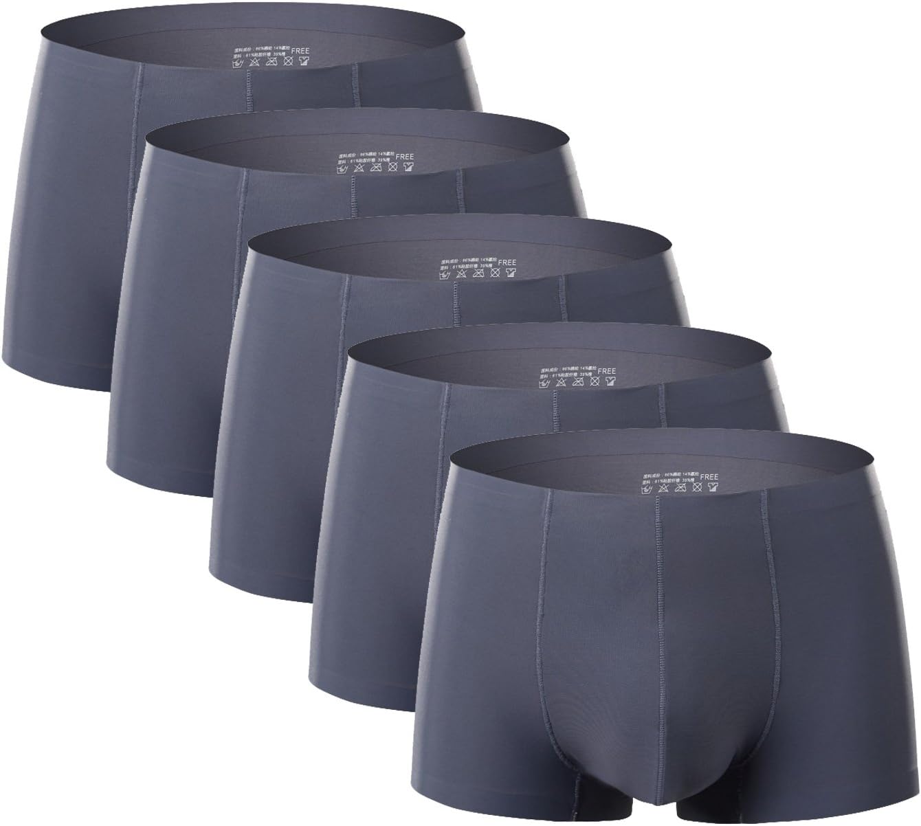 Femaroly Men's Classic Underwear Tag-Free Spandex All Day Boxer Briefs 5-Pack