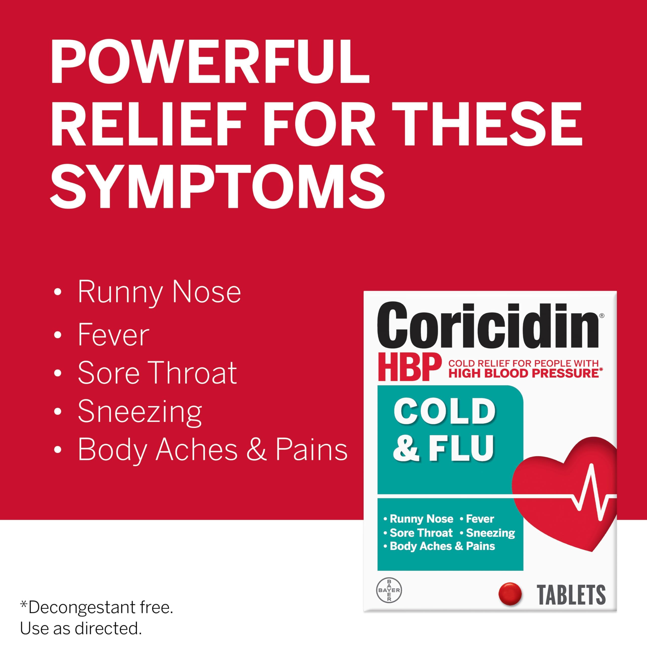 Coricidin HBP Tablets Cold & Flu 40ct
