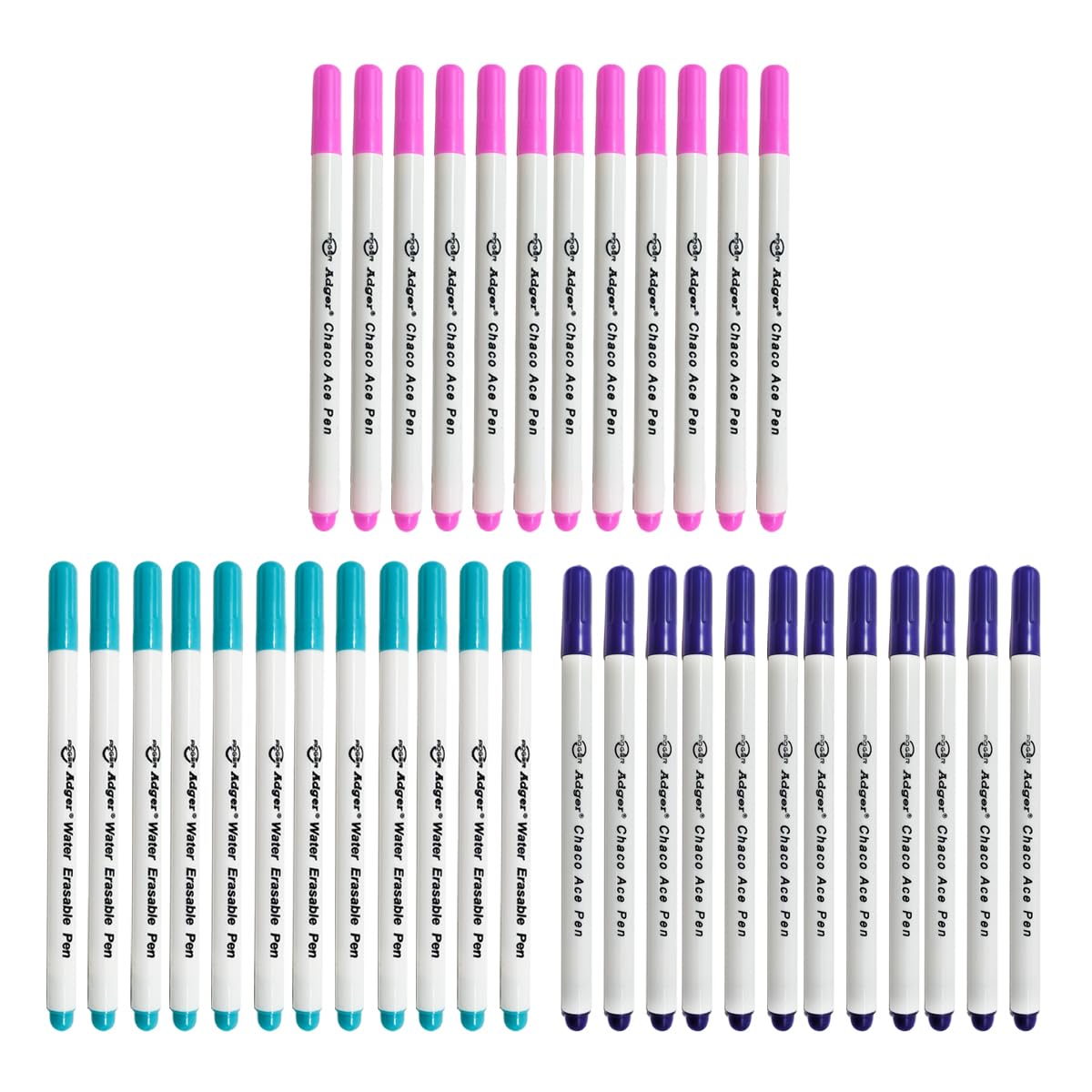 JYC CREATIVE 36 Water Erasable Fabric Markers, Disappearing Ink Fabric Marker Pen, Fabric Marker for Dressmaking, Fabric Soap,