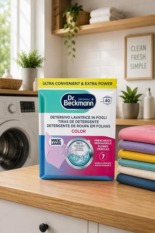 MAGIC LEAVES Detergente para máquina de lavar em folhas coloridas | 20 folhas
