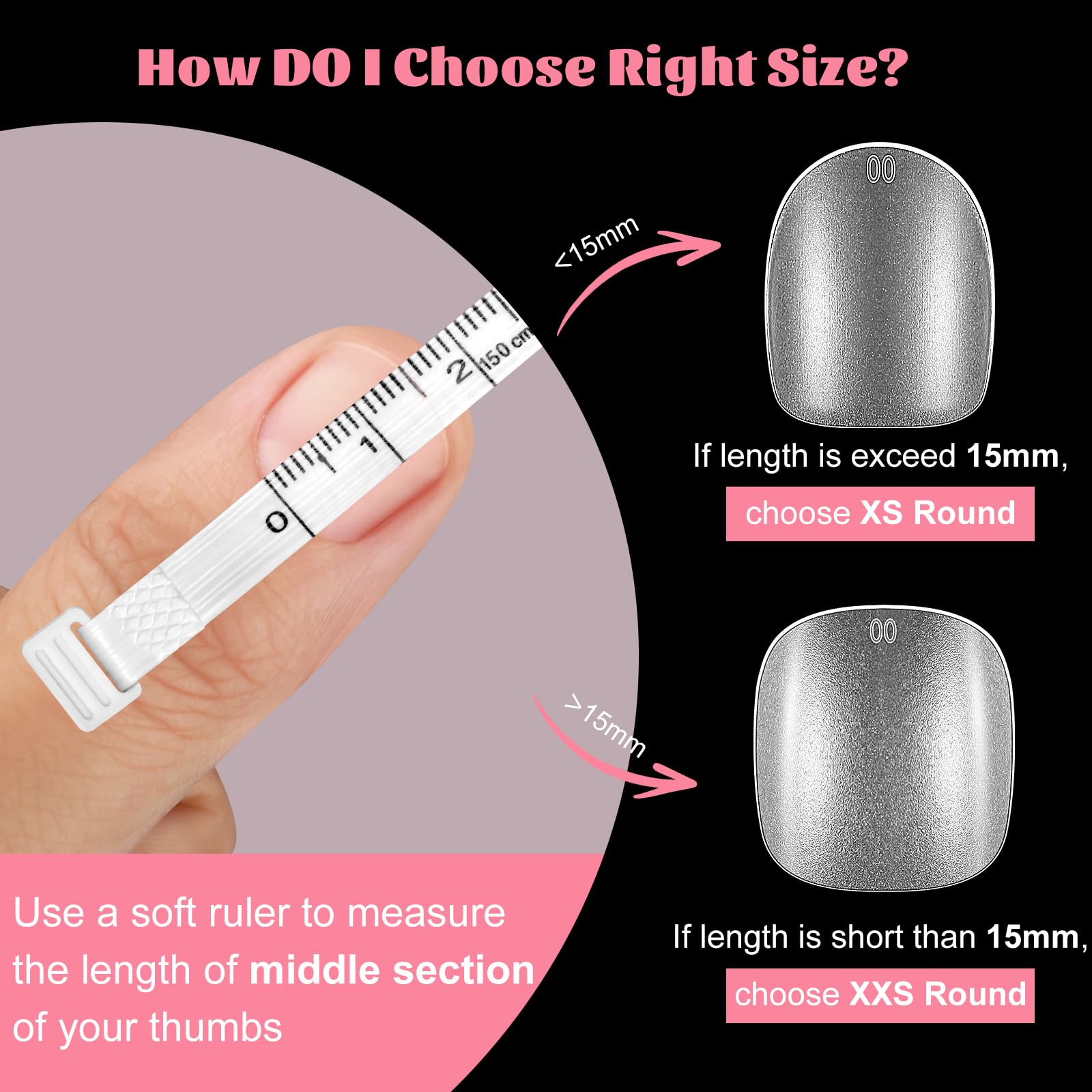 Extra Short Round Nail Tips,SINOKAME No File Matte Soft Gel Clear Press On Nails Extra Short,15 Sizes 600Pcs Short Fake Nails Glue on Nails for Acrylic Gel Nail Extensions - Image 5