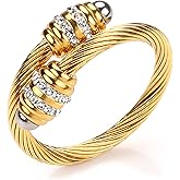 Dorriss Cable Rings Vintage Twisted Open Ring for Women Adjustable Designer Fashion Brand Stainless Steel Jewelry with Gift Box
