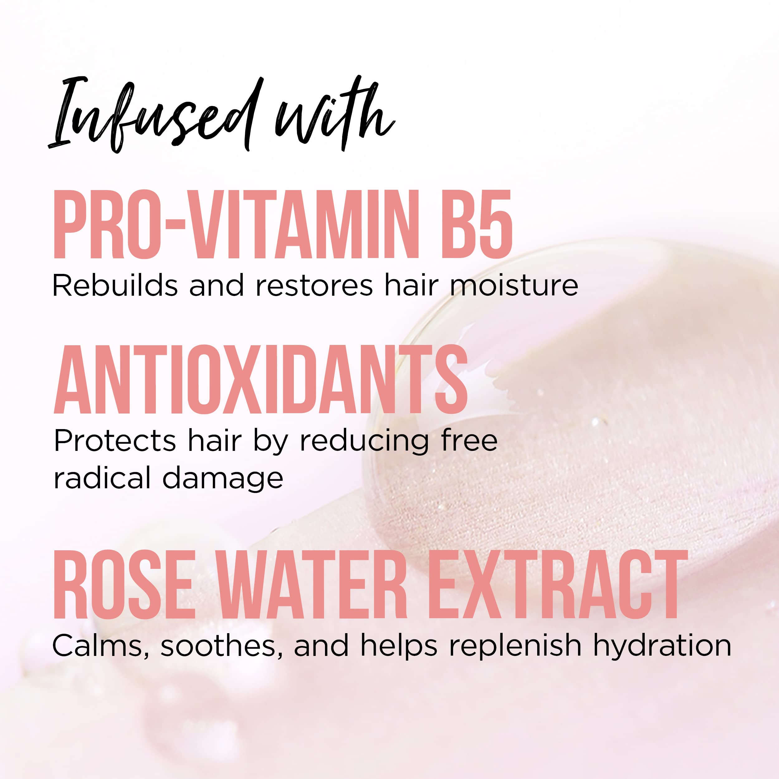 Pantene Sulfate Free Shampoo and Conditioner Set, Rose Water, Soothing and Moisturizing, Infused with Vitamin B5, for all Hair Types, Safe for Color Treated Hair, Pro-V Blend, 17.9 Fl Oz Each, 2 Pack