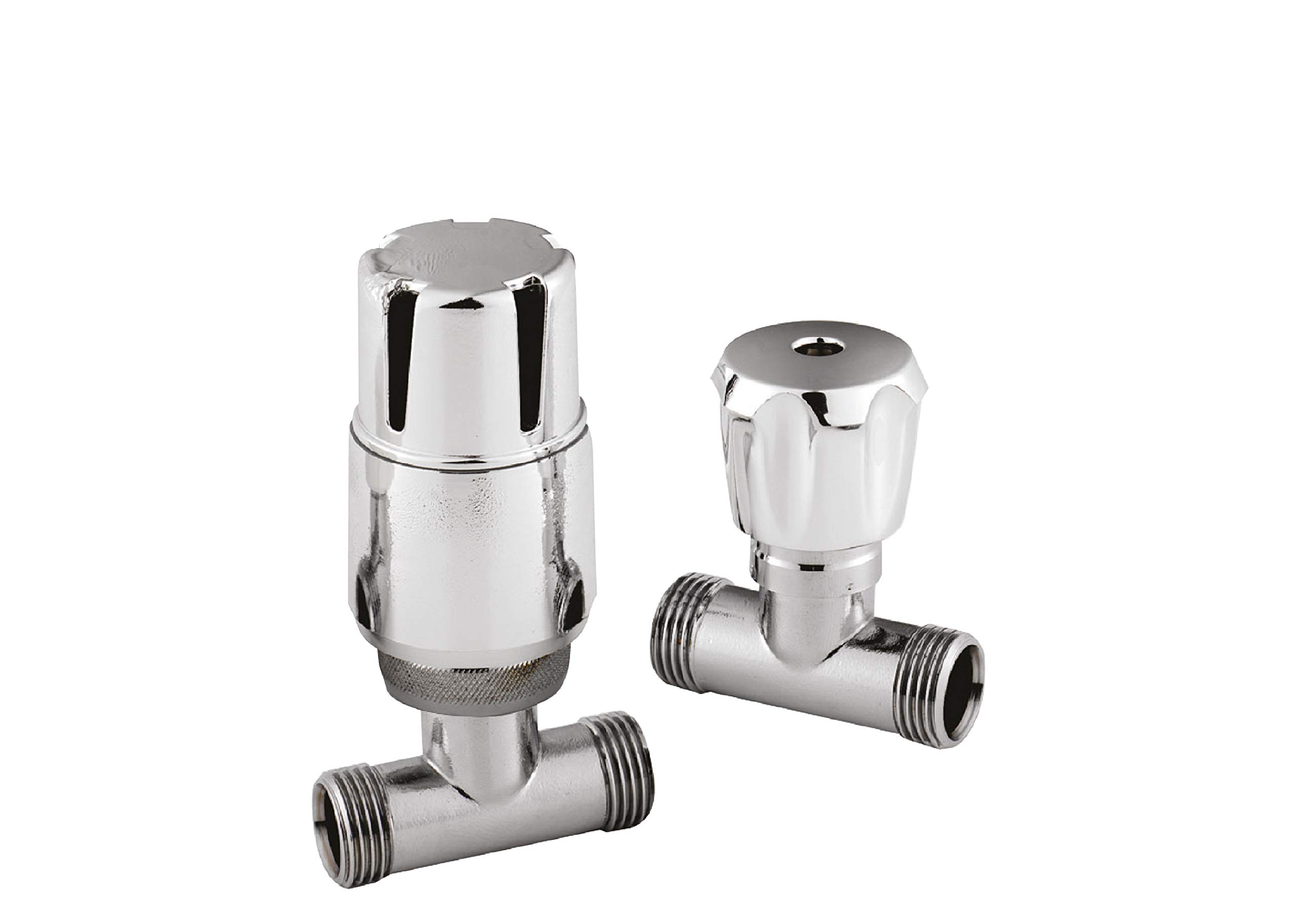 Nuie HT325 | Modern Bathroom Straight Radiator Valve, 97mm x 110mm, Chrome