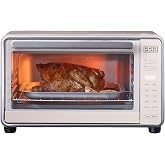 BLACK+DECKER Crisp 'N Bake Pro 6-Slice Digital Air Fry Oven | 10 cooking functions, air fry, fits 12-inch pizza, digital controls and ceramic accessories for easy cooking.