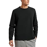 CRZ YOGA Fleece Crewneck Sweatshirt for Men Long Sleeve Breathable Workout Casual Pullover Basic Sweat Shirts
