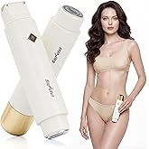 SUNVIVI Bikini Trimmer for Women: IPX6 Waterproof Dual Head Pubic Razor, Painless Face Shaver Body Trimmer, Portable Hair Removal Kit for Bikini Underarm Leg Arm Body Face, White