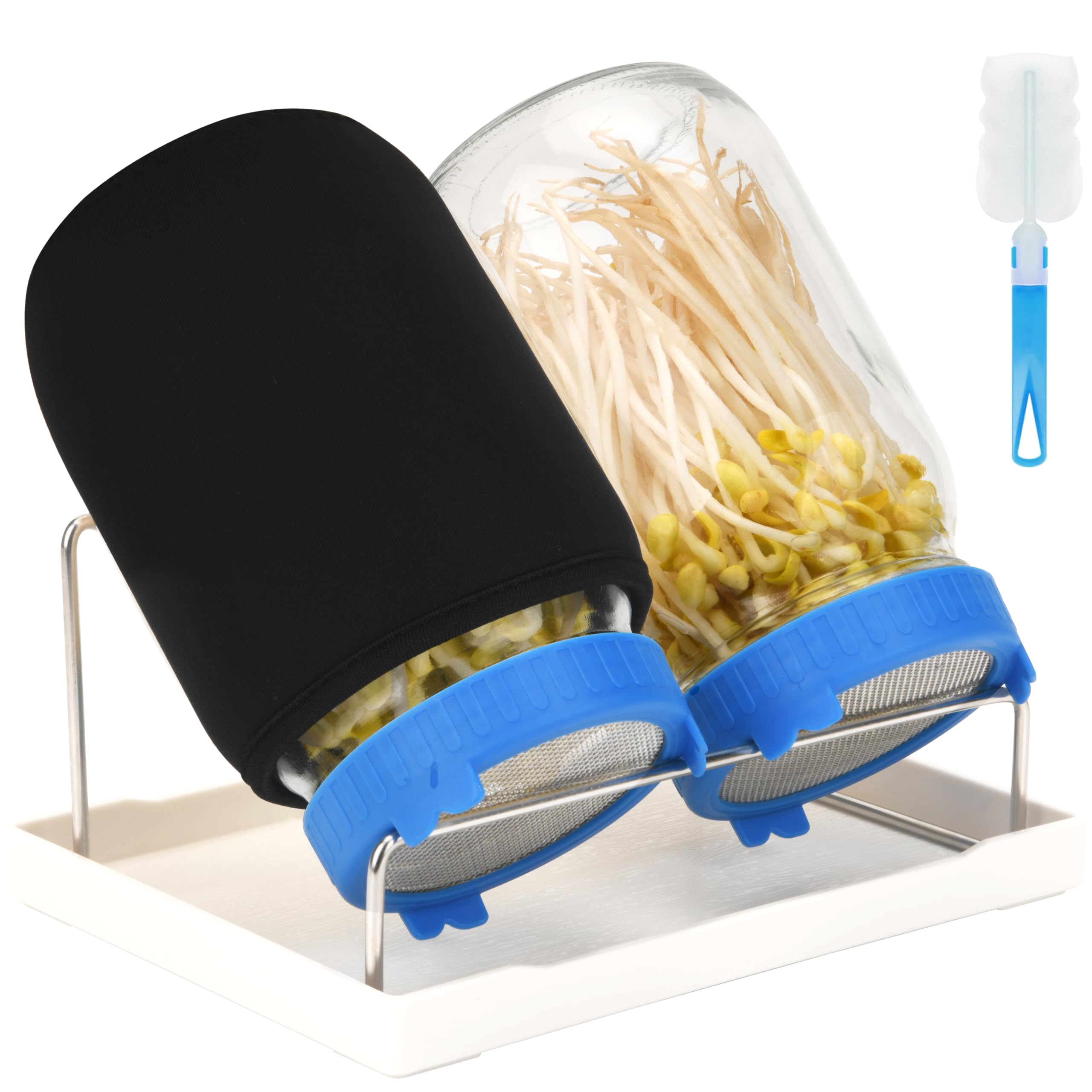 Photo 1 of ? [Large Size] 68oz Sprouting Kit, 2 Sprouting Jar Kits, Wide Mouth Jar with Stainless Steel Screen Sprout Lid, 2000ml Sprouts Growing Kit, Seed Sprouter Set for Growing Broccoli, Bean, Alfalfa ?