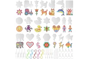 BANCHELLE Fuse Beads Boards 21 PCS, Pegboards Plastic for DIY, Clear Plastic Melty Boards for 5 mm Craft Melting Beads