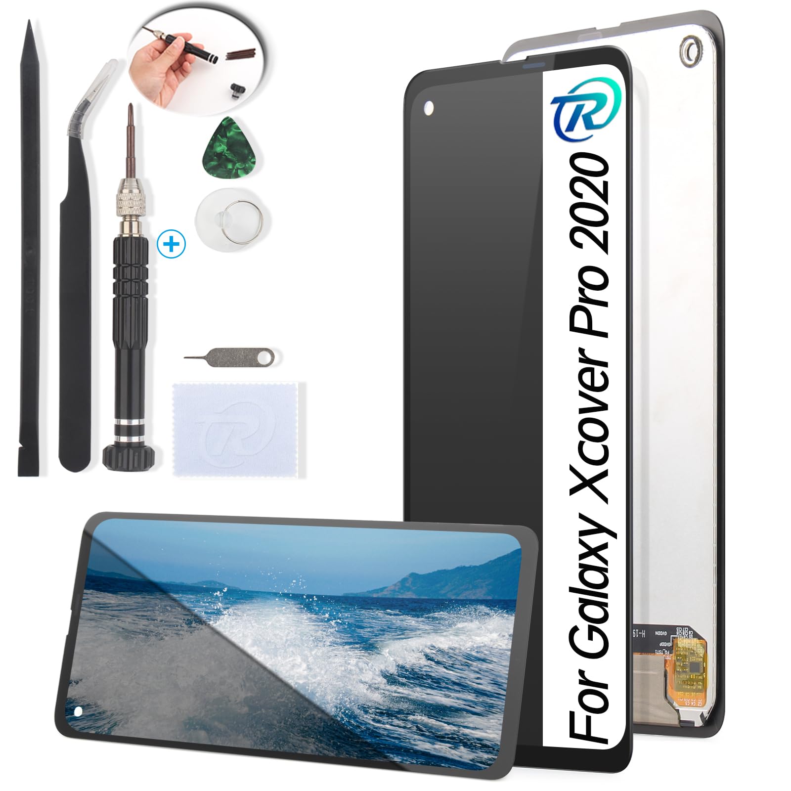 RongZy Replacement Display Compatible with Xcover Pro Touchscreen Screen Digitizer Glass Assembly + Repair Tools (Black)