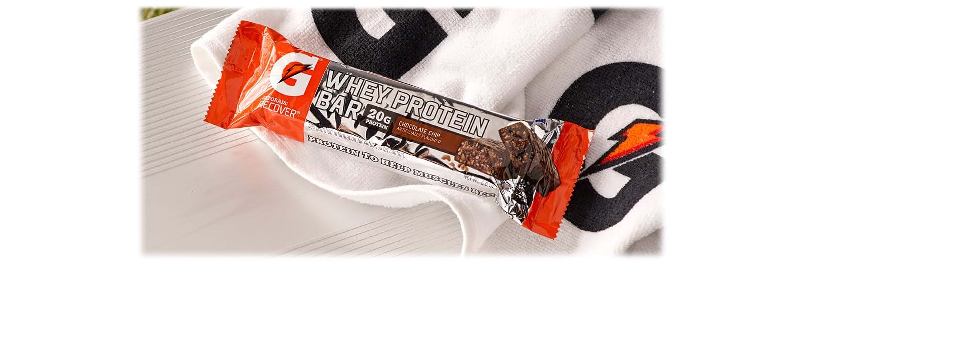 Gatorade Whey Protein Recover Bars, Chocolate Chip, 2.8
