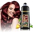 leorx Hair Dye shampoo, 3 In 1 Deep Wine Red Color Shampoo Hair Dye For Refresh Hair Instant Herbal Coloring Shampoo For Women&Men - Tintes Para El Cabello Profesional