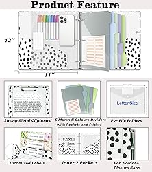 3 Ring Binder Organizer, 2 Inch Three Ring Binders