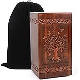 NowDoWin Wood Urns For Human Ashes Adult Man,Urn For Ashes Adult Male,Cremation Urns,TSA Approved Tree of Life Urn For Women Vault (300LBS Loading)