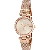Anne Klein Women's Diamond-Accented Mesh Bracelet Watch