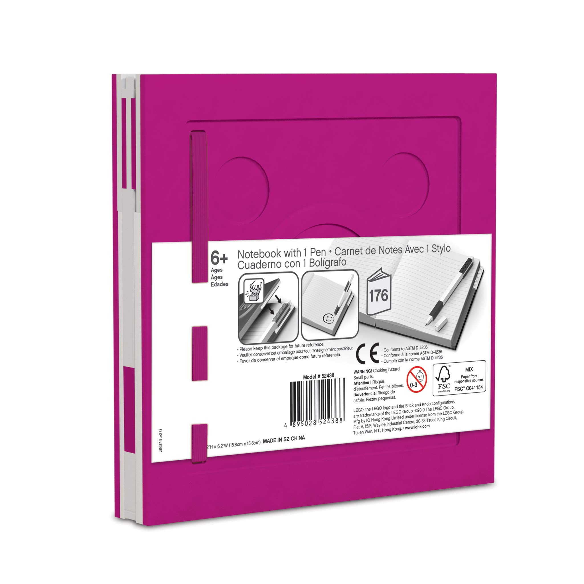 Lego Stationery Locking Notebook with Gel Pen - Violet