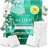 Eucalyptus Mint Shower Steamers 18 Pack - Eucalyptus for Shower, Aromatherapy Birthday Gifts for Women & Men, Natural Essential Oil Bombs for Home Spa & Self Care Relaxation, Includes Easy Opener