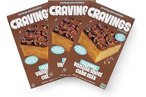 Old School Vanilla Sheet Cake Mix 3 pack by Cravings by Chrissy Teigen – White Cake Mix with Salted Milk Chocolate Frosting & Sprinkles for Baking – Birthday Vanilla Cake – Non-GMO, Kosher