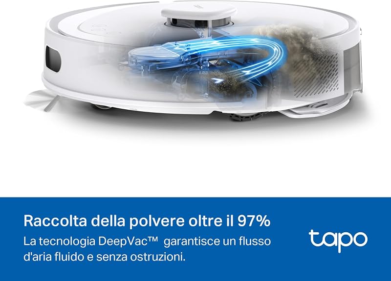 RV30 Max Plus White Robot Aspirapolvere Lavapavimenti con Mappatura 5300Pa, Svuotamento Automatico Polvere 3L, Doppia Navigazione LiDAR+IMU, Zone No-Go e Muri Virtuali, Controllo APP&Alexa&Google