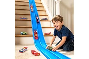 Toys for 3-8 Year Old Boys,Chardfun Flexible Race Track with Strong Suction Cups Toys for Boys Age 3-9 Flexible Portable Race