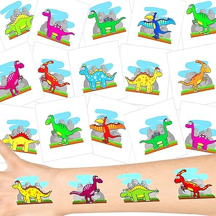 German Trendseller® 12 x tatuajes temporales dinosaurios