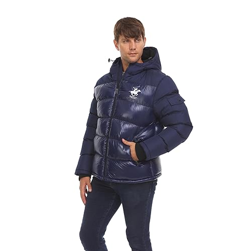 Beverly Hills Polo Club Blue Puffer Jacket with Sherpa Lining