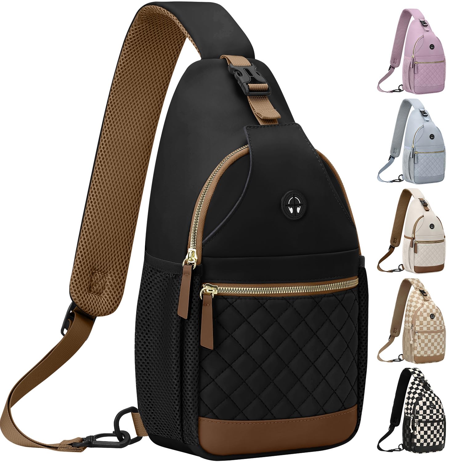 Photo 1 of Vankor Small Crossbody Purses Bags for Women Men Travel, Chest Sling Bag Women Casual Cross Body Bag for Woman Sling Backpack Black