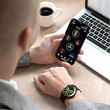 Harry Lime Black Smart Watch Silver Bezel iOS Android GPS Music Control Heart view 7