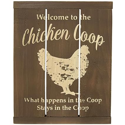Rusticc Welcome To The Chicken Coop Slat Sign