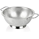 Gulex Colander Stainless Steel 3-Quart, Strainer for Kitchen Food, Dishwasher Safe