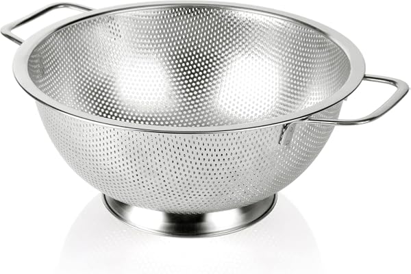 Colander Stainless Steel 3-Quart, Strainer Kitchen, Dishwasher Safe
