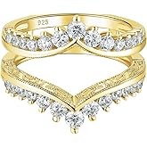 Wuziwen Wedding Guard Ring Enhancers for Engagement Rings Womens CZ 925 Sterling Silver Size 5-12