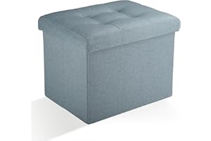 Docvania Storage Ottoman Foot Rest Stool, Storage Bench, Storage Ottoman Bench with Storage Bins, Foldable Ottoman for Student Dormitory, Living Room, Bedroom and Entryway Item Storage17 X 13 X 13