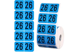 500pcs 2026 Year Label Chart Sticker, 3/4x1-1/2 Inch Eye-Catching Color 26 Data File Folder Decal Label with Foldable Divider