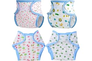 Milisten 4Pcs Reusable Doll Diapers for Dolls Washable Nappies with Diverse Patterns