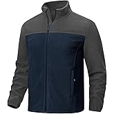 TBMPOY Men's Fleece Jacket Full Zip Lightweight Jackets Fall Winter Casual Warm Coat 4 Pockets for Hiking Outdoor