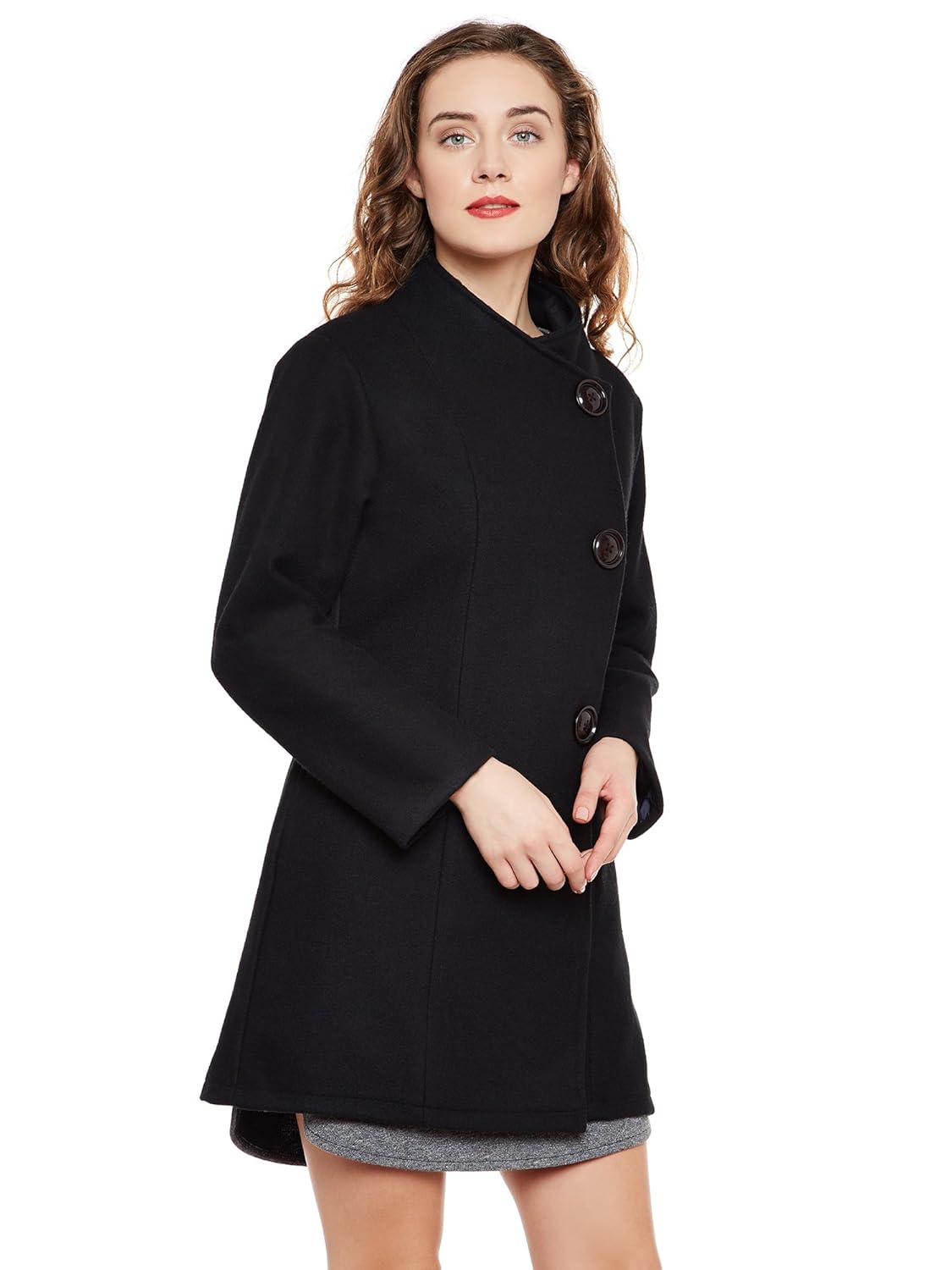 martini women woolen long winter coat (black, xx-large)