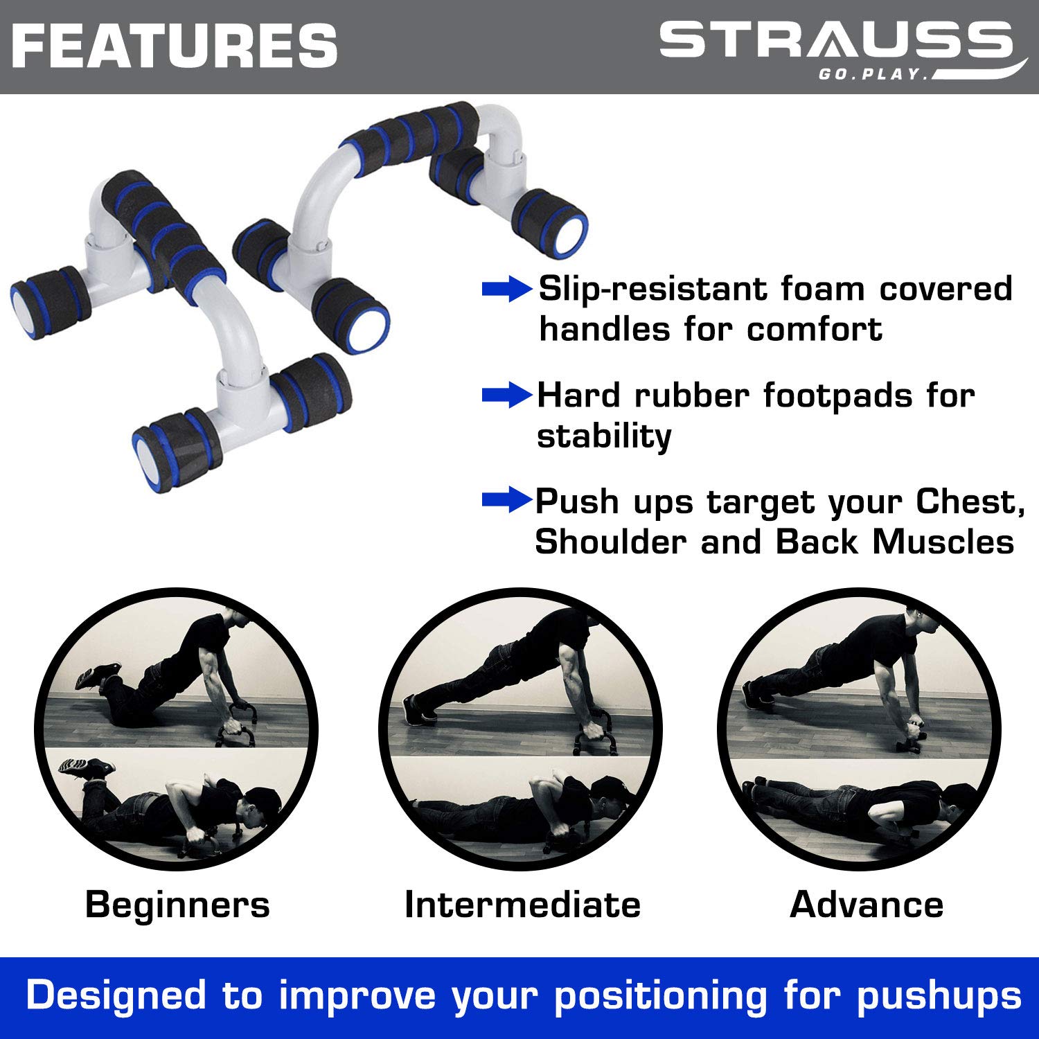 Strauss Moto Push Up Bar