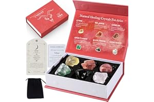 FAIVYKYD Aries Gifts Healing Crystals, Astrology Spiritual Gifts for Women, Birthday Ideas Gifts for Daughter Sisters Friends, Zodiac Sign Stones Gifts for Women, Stress Relief Gifts for Women