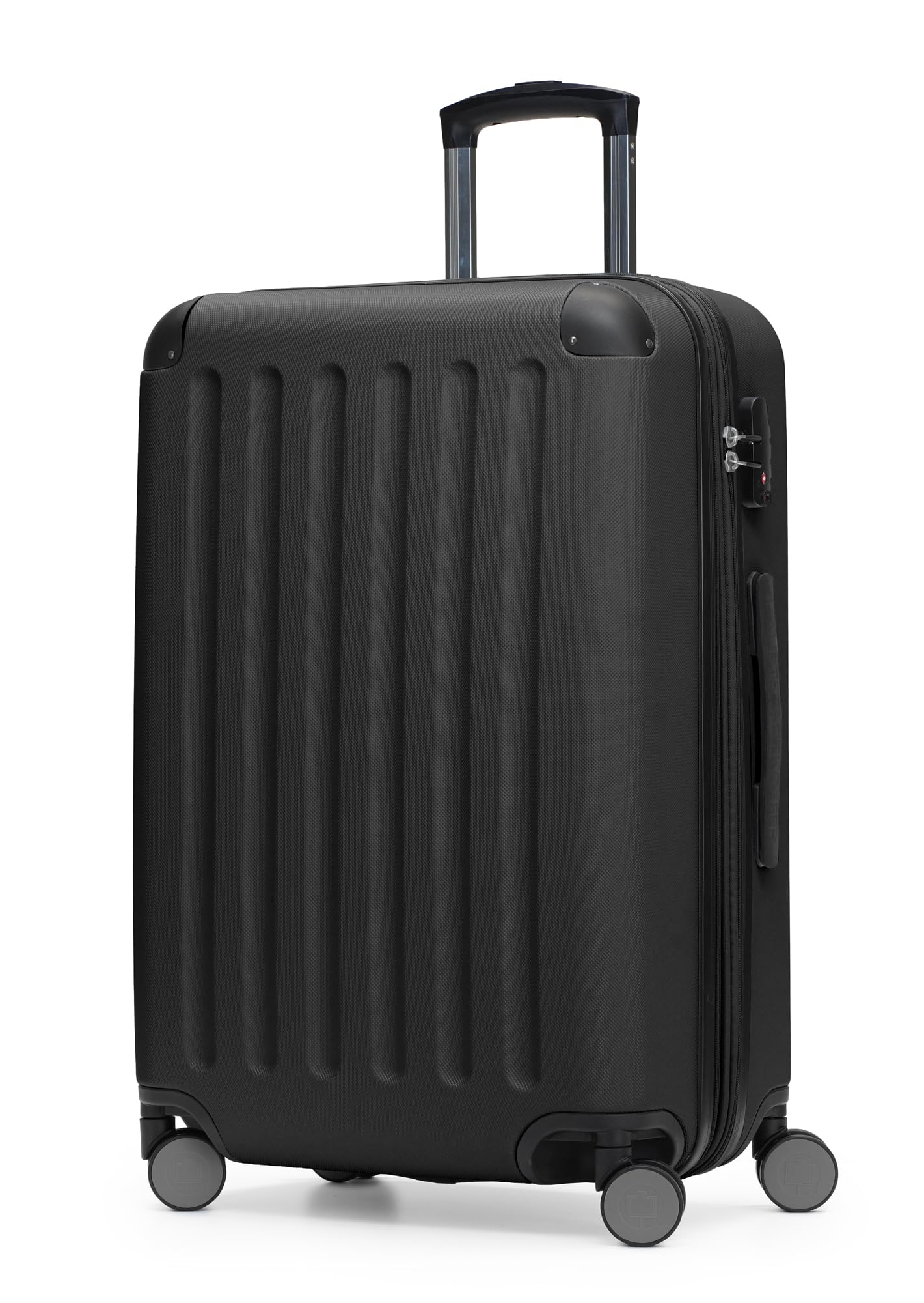 HAUPTSTADTKOFFER - Spree - Luggage Suitcase Hardside Spinner Trolley Expandable 65 cm TSA, Black