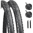 26 x 1.75 Bike Tire Replacement Kits 2 Pack, HUIOK 26 Inch Bike Tires Folding Bicycle Tires Replacement with 2 Tubes and 2 Levers Suitable for Bicycle Tires 26x1.75 26x1.95 26x2.0 26x2.125
