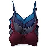 Kalon Women’s 4 Pack Demi Padded Bralette Wireless Comfortable Bra