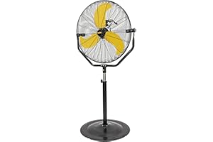 HiCFM 30 inch Tilting Pedestal Fan, 3-Speed 7600 CFM High Velocity Stand Up Fan with 1/3 Powerful Motor for Commercial Industrial Warehouse Gym Garage - UL Safety Listed
