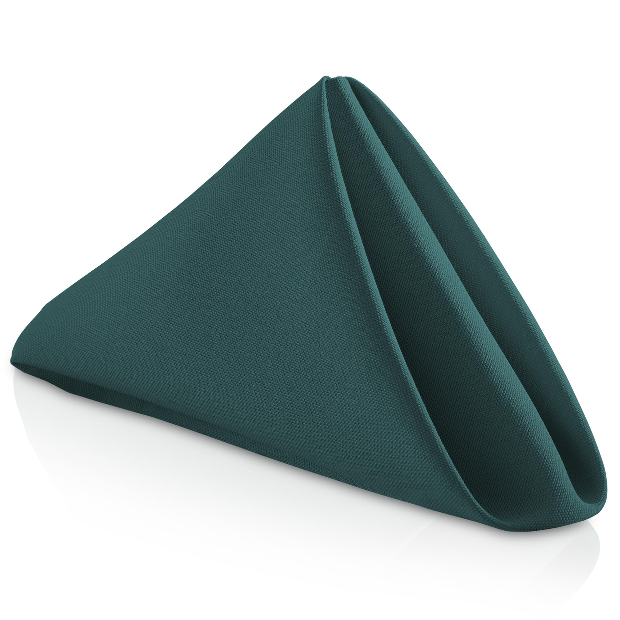 Lann's Linens - 1 Dozen 20" Oversized Cloth Dinner Table Napkins - Machine Washable Restaurant/Wedding/Hotel Quality Polyester Fabric - Hunter Green